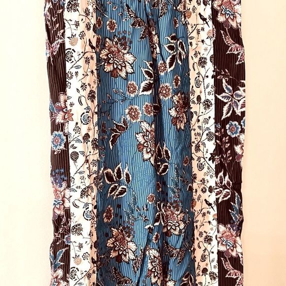 Zara Patchwork Wide Leg Pants with Elastic Waistband - Picture 10 of 10